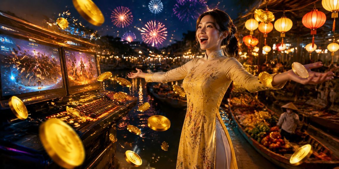 Người dùng tại Hội An nạp tiền qua ví điện tử trong buổi tối tại chợ đêm